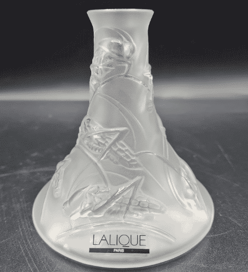 Lalique Ornate Glass Art Bud Vase
