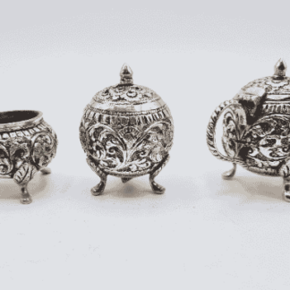 Antique 19th Century Indian Cutch Silver Cruet Set