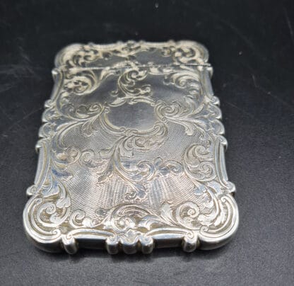 1841 Nathaniel Mills Silver Embossed Ornate Card Case
