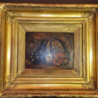 Old Still Life Fruit Oil Painting With Plaque W. Hunt R.A.