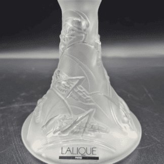 Lalique Ornate Glass Art Bud Vase