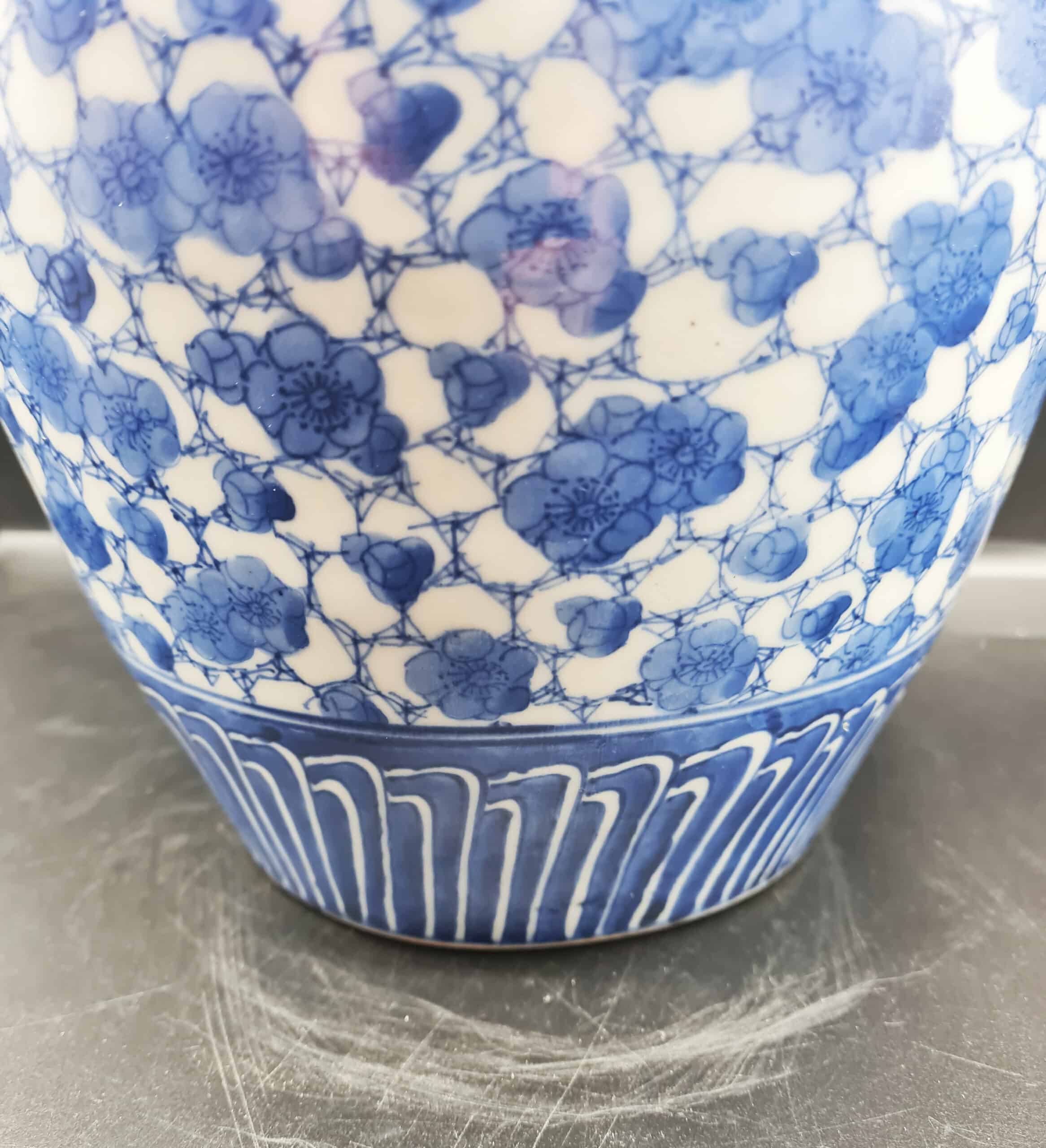 Antique Large Chinese Blue & White Prunus Ovoid Ginger Jar - Image 2