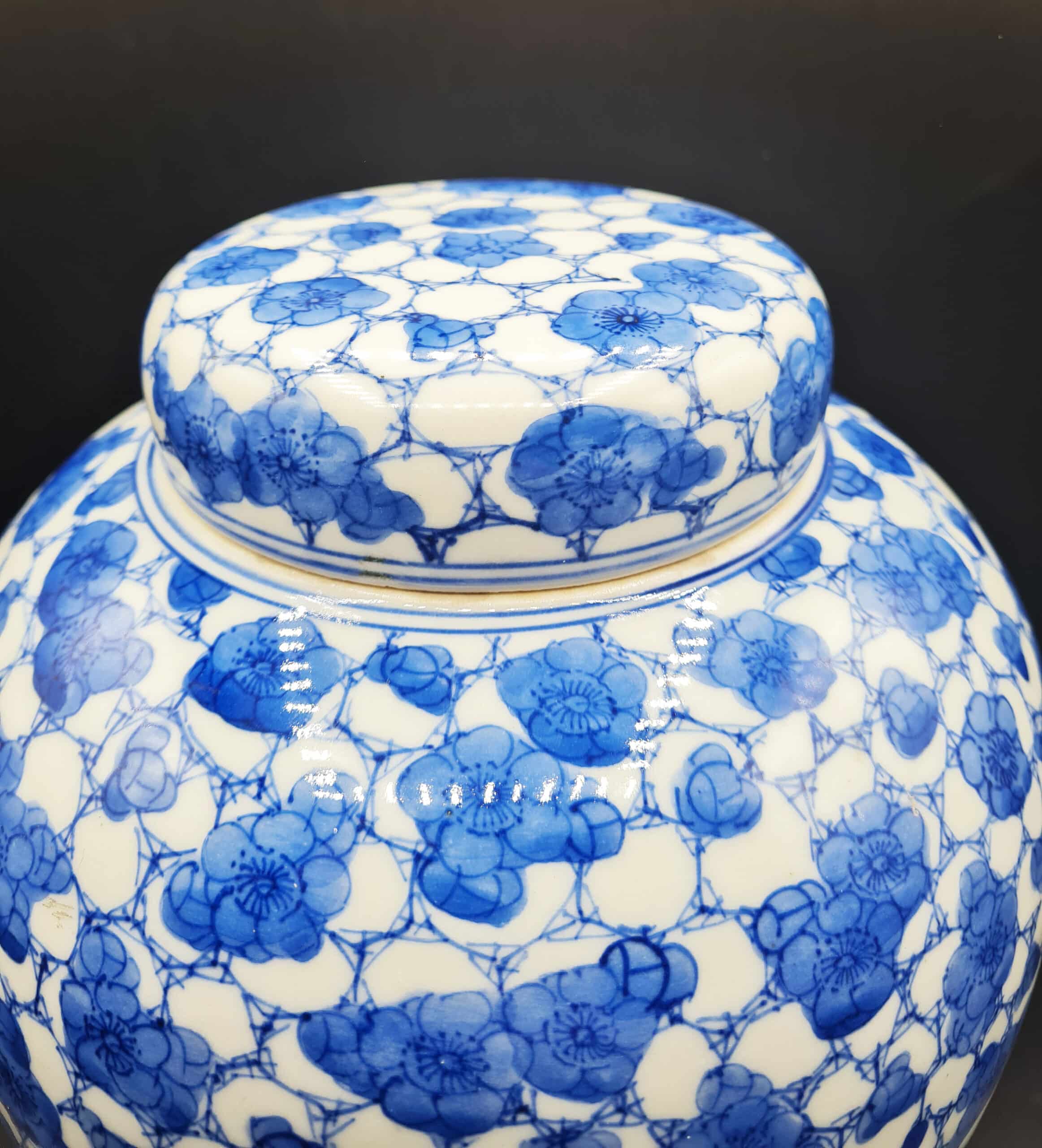 Antique Large Chinese Blue & White Prunus Ovoid Ginger Jar - Image 3