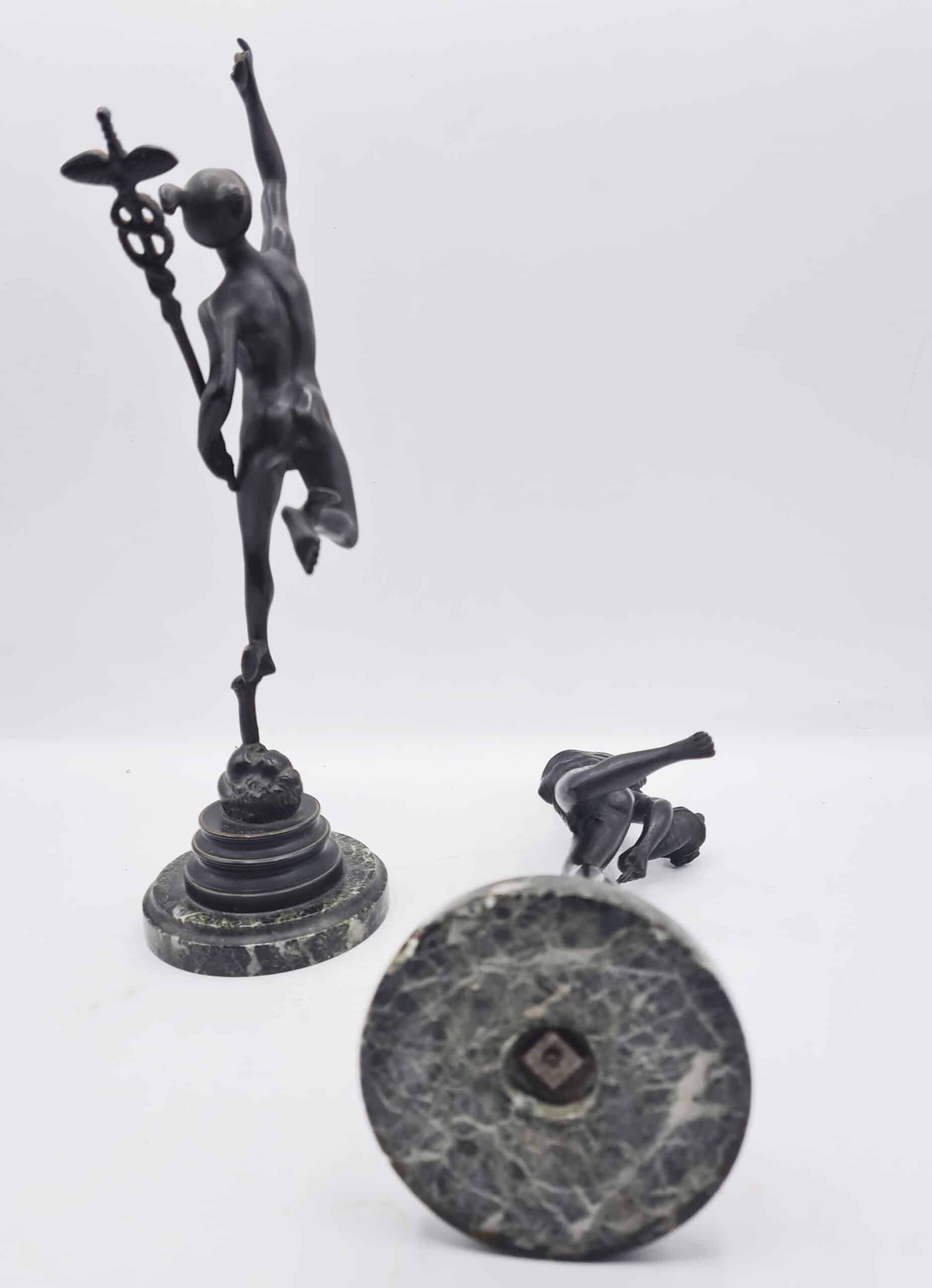 Pair Of 19th Century Bronze Statues Mercury & Fortuna - Image 8