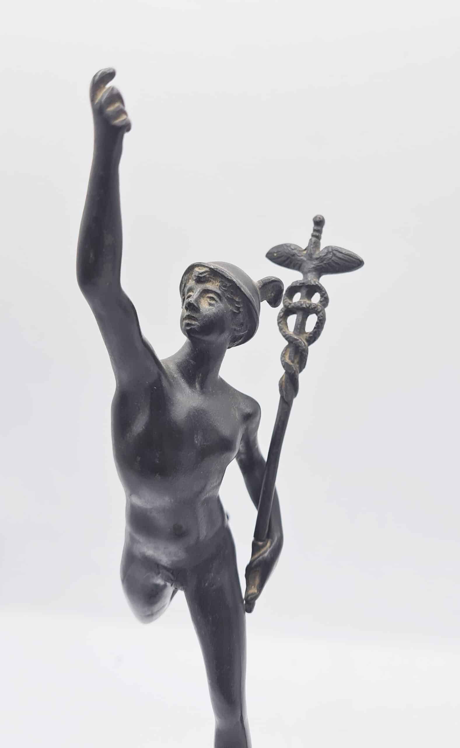 Pair Of 19th Century Bronze Statues Mercury & Fortuna - Image 3