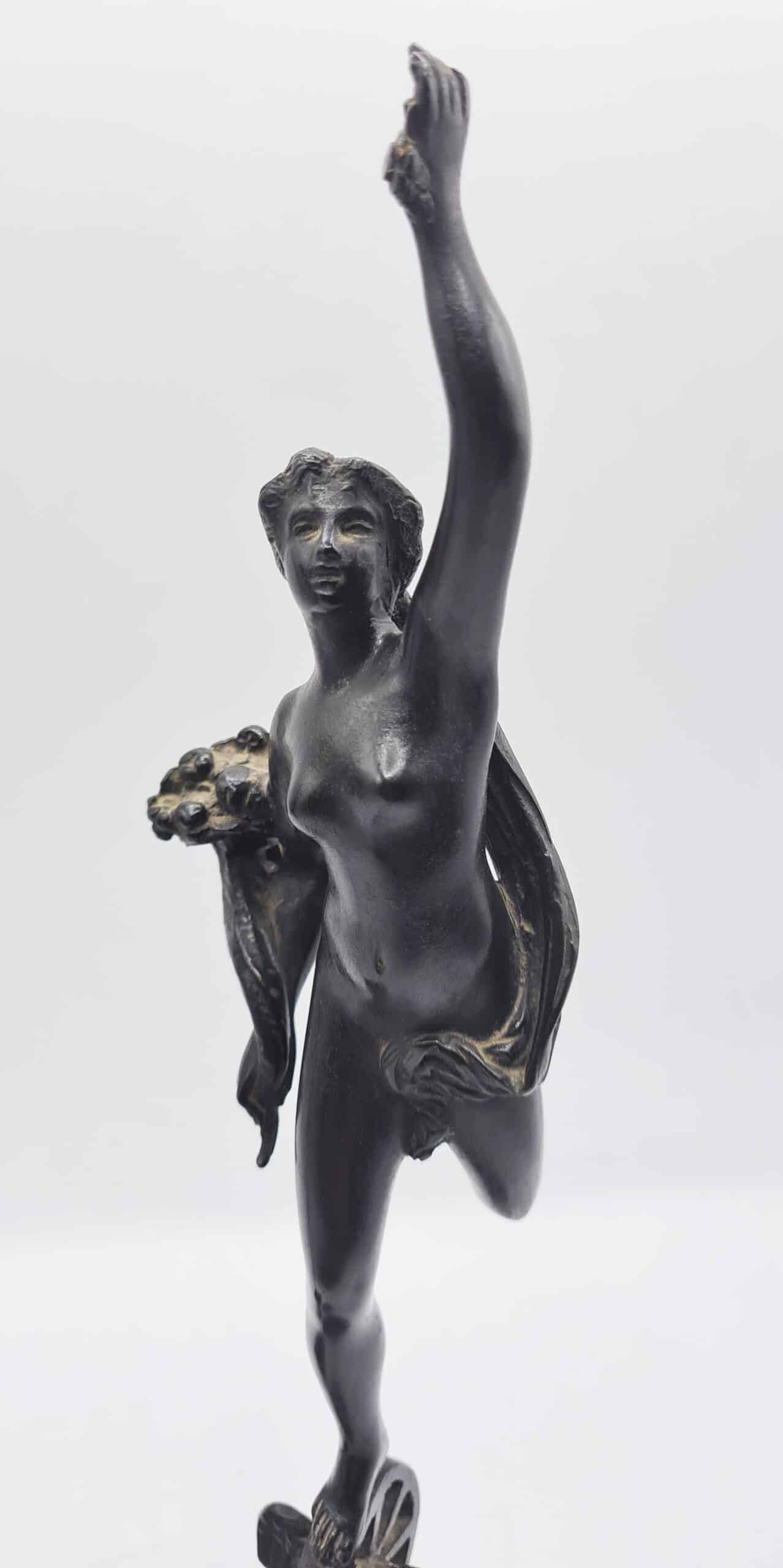 Pair Of 19th Century Bronze Statues Mercury & Fortuna - Image 2