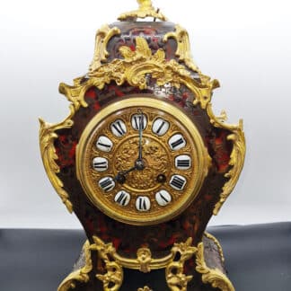 19th Century French Louis XV Boulle Style Mantel Clock