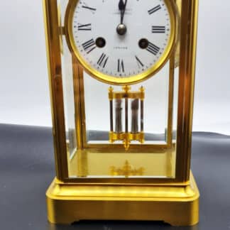 Rare J. W. Benson London Four Glass Mercury Pendulum Mantel Clock