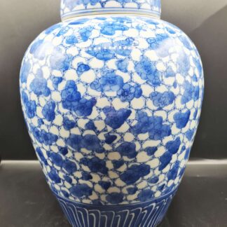 Antique Large Chinese Blue & White Prunus Ovoid Ginger Jar