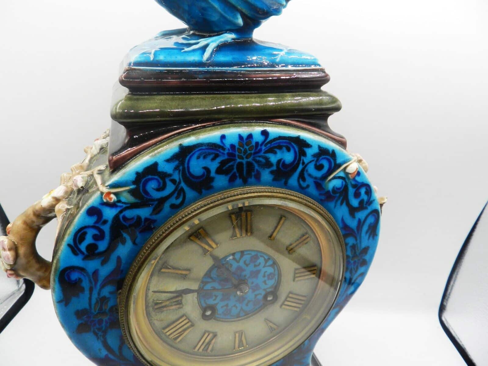 Very Rare 19th Century French Faience Design Majolica Clock - Image 11