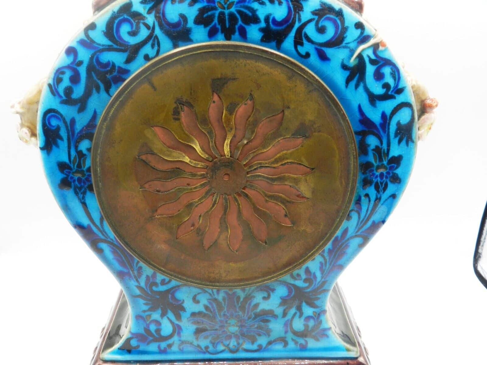 Very Rare 19th Century French Faience Design Majolica Clock - Image 7
