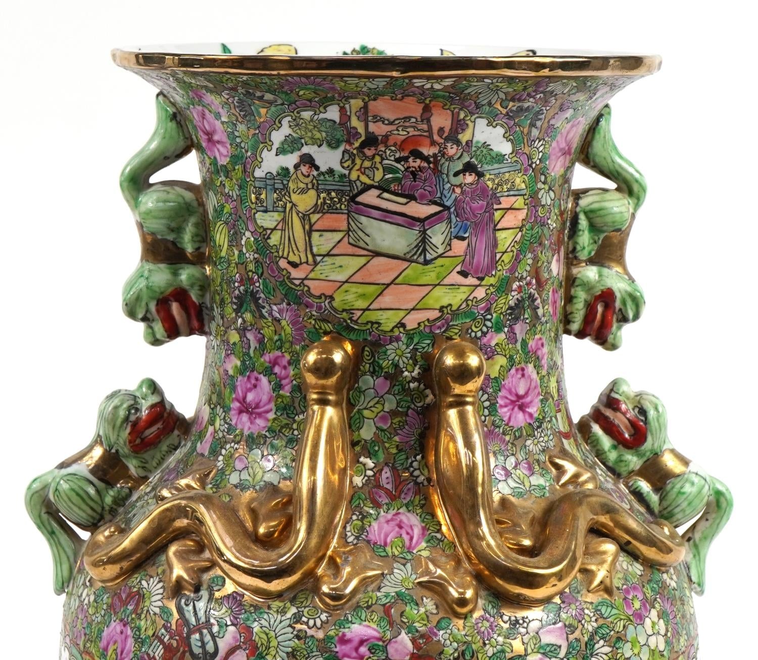 Antique Large Chinese Famille Rose Palace Vase With Six Character Mark - Image 2