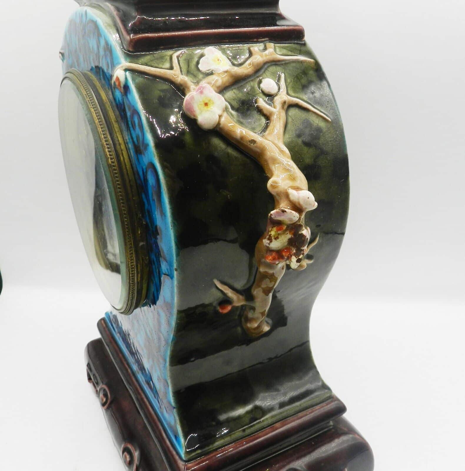 Very Rare 19th Century French Faience Design Majolica Clock - Image 4