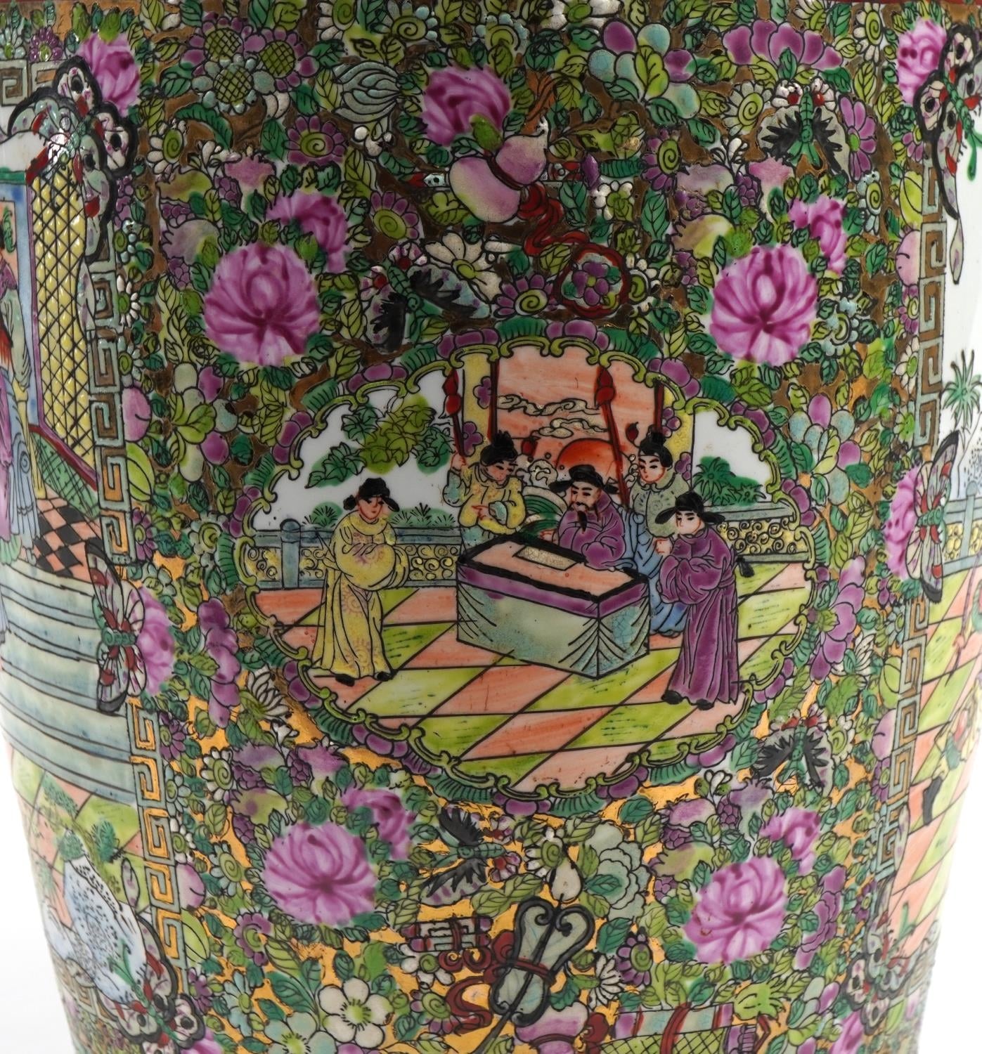 Antique Large Chinese Famille Rose Palace Vase With Six Character Mark - Image 3