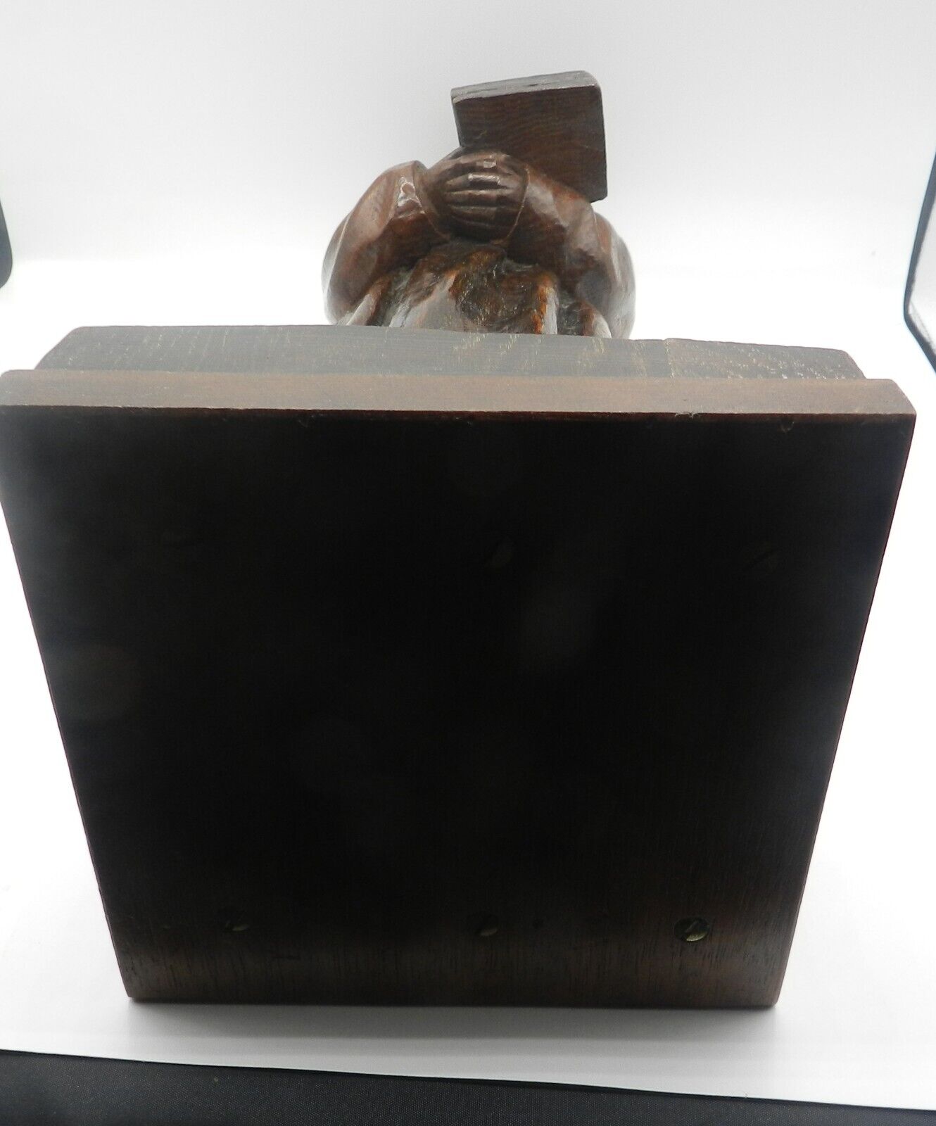19th Century Antique Large Oak Carved Friar/Monk Statue - Image 9