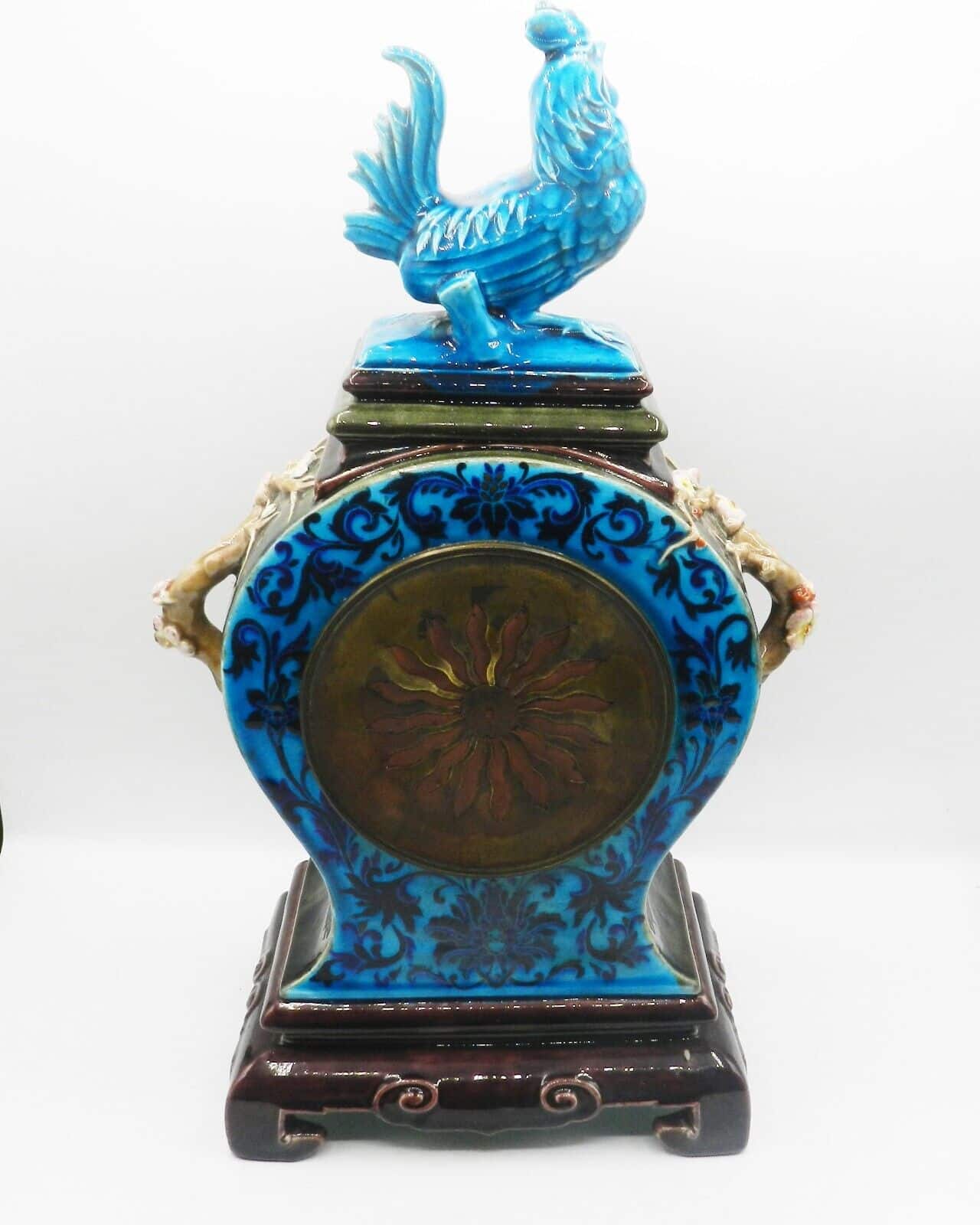 Very Rare 19th Century French Faience Design Majolica Clock - Image 6