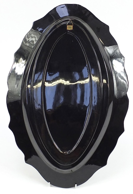 Antique Chinese Mother Of Pearl Lacquered Oval Tray