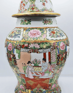Chinese Famille Rose Temple Jar
