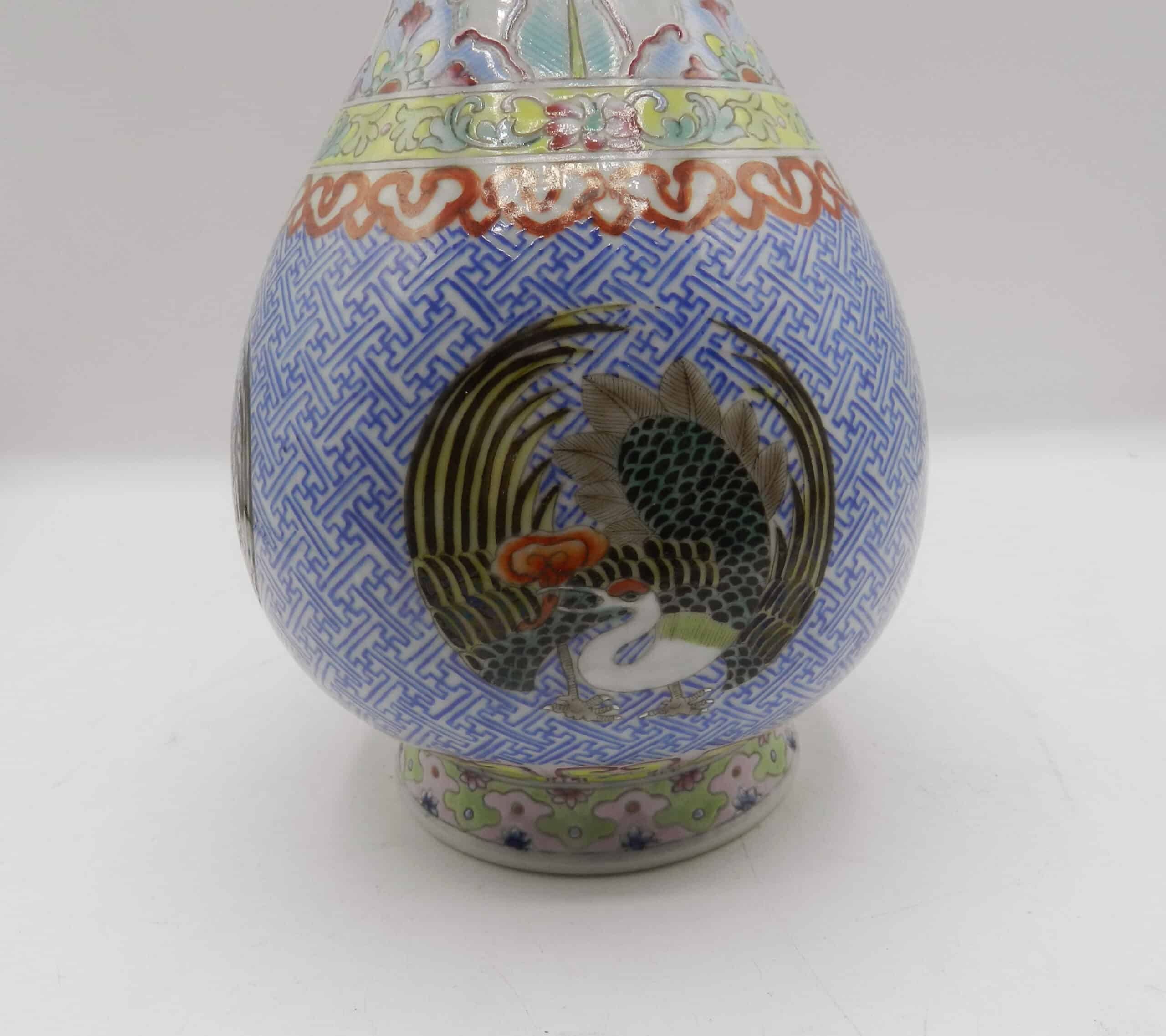 Antique Shenyang Imperial Palace Chinese Garlic Head Vase - Image 2