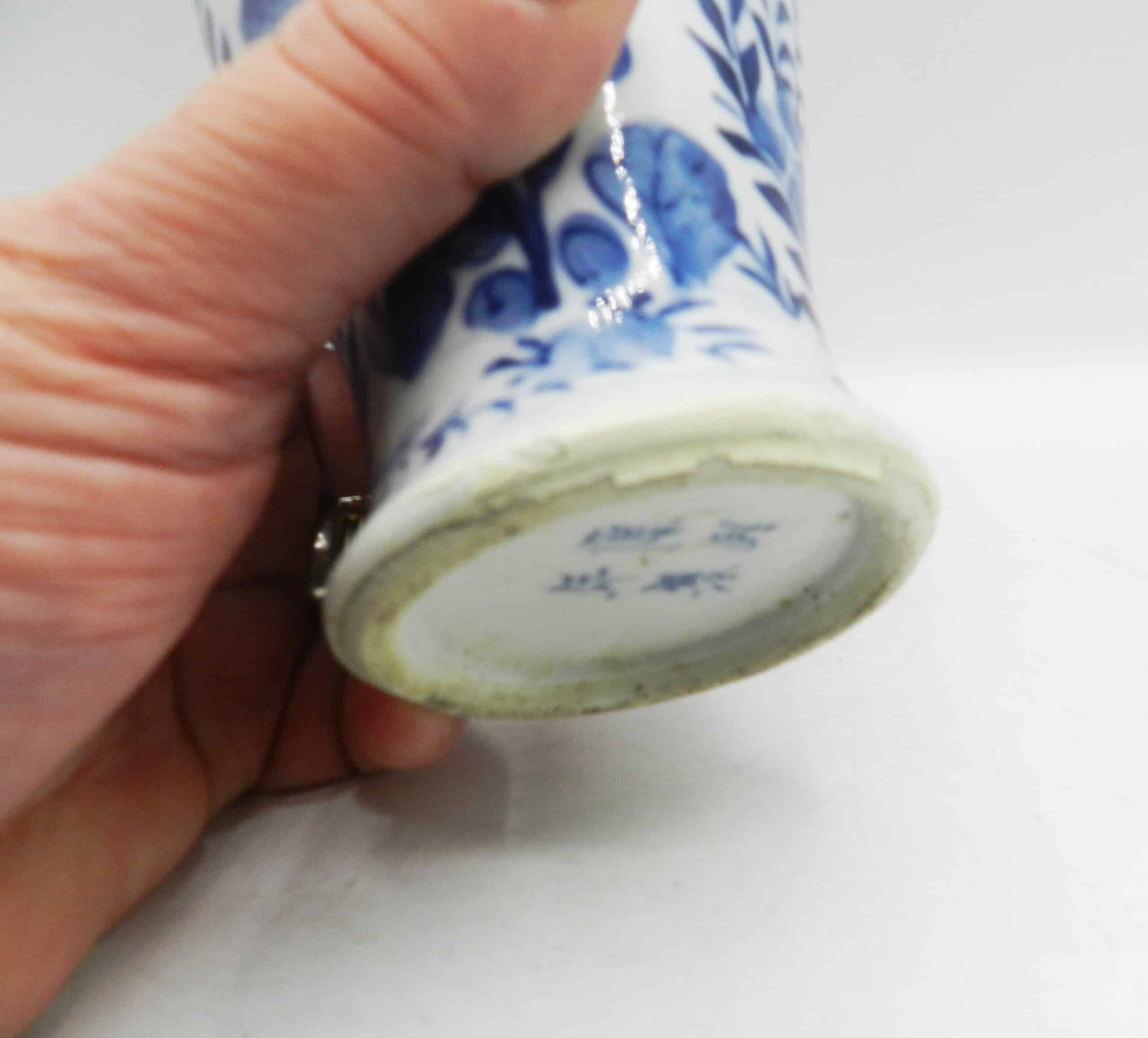 Antique Chinese Kangxi Baluster Blue & White Vase - Image 5