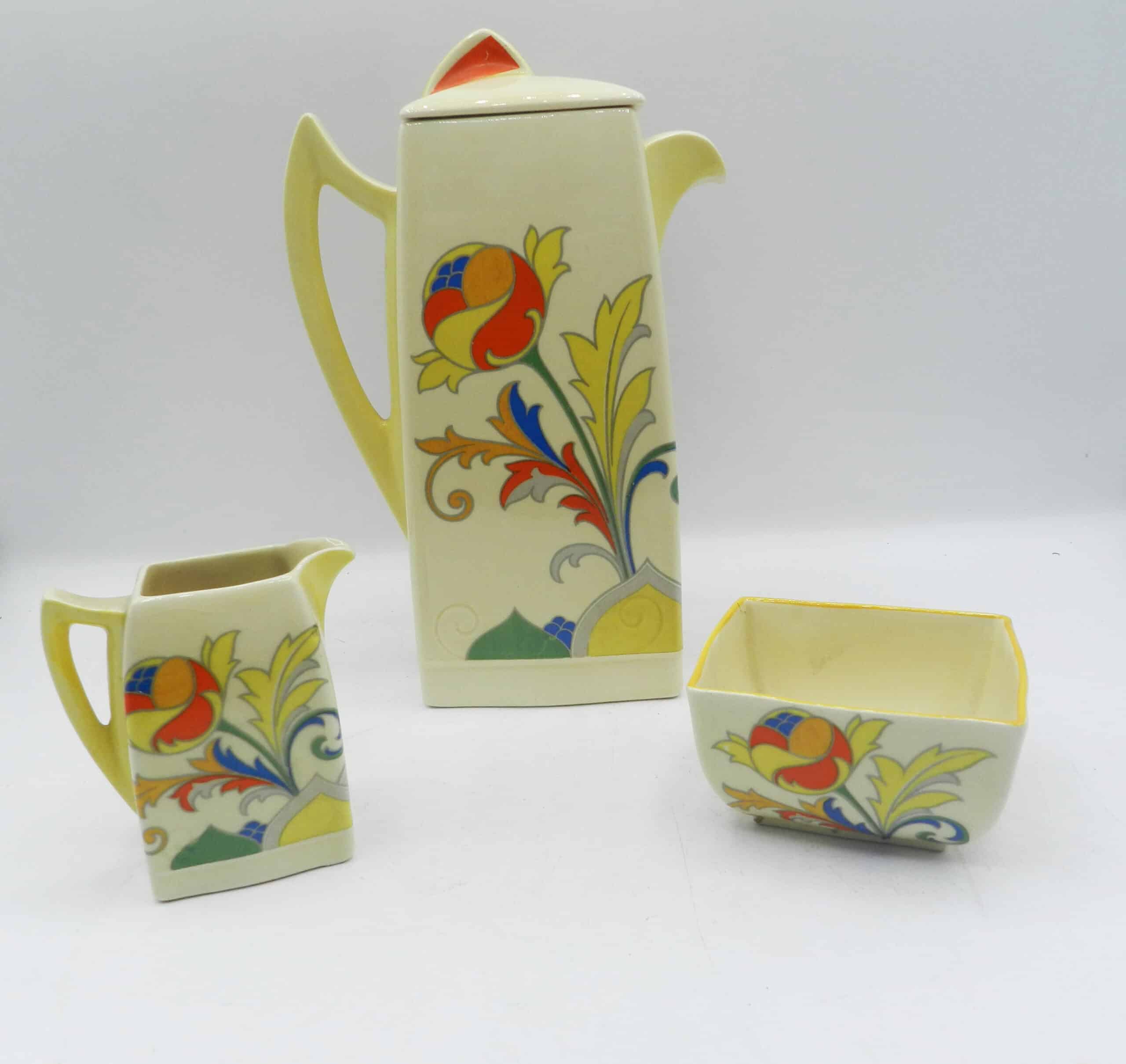 Art Deco Royal Doulton Cresta (D5550 Pattern) Coffee Set