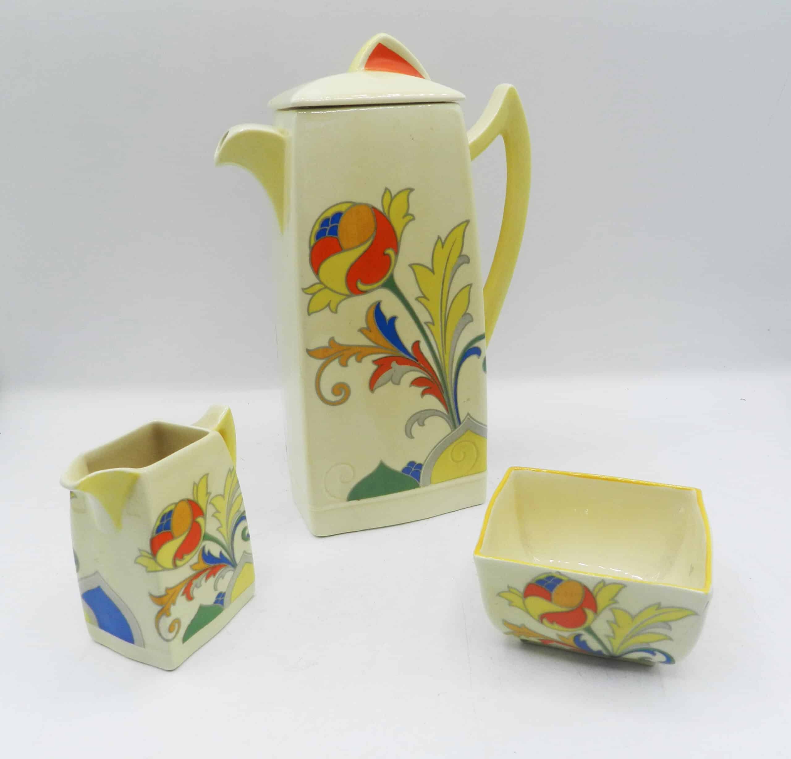 Art Deco Royal Doulton Cresta (D5550 Pattern) Coffee Set - Image 2