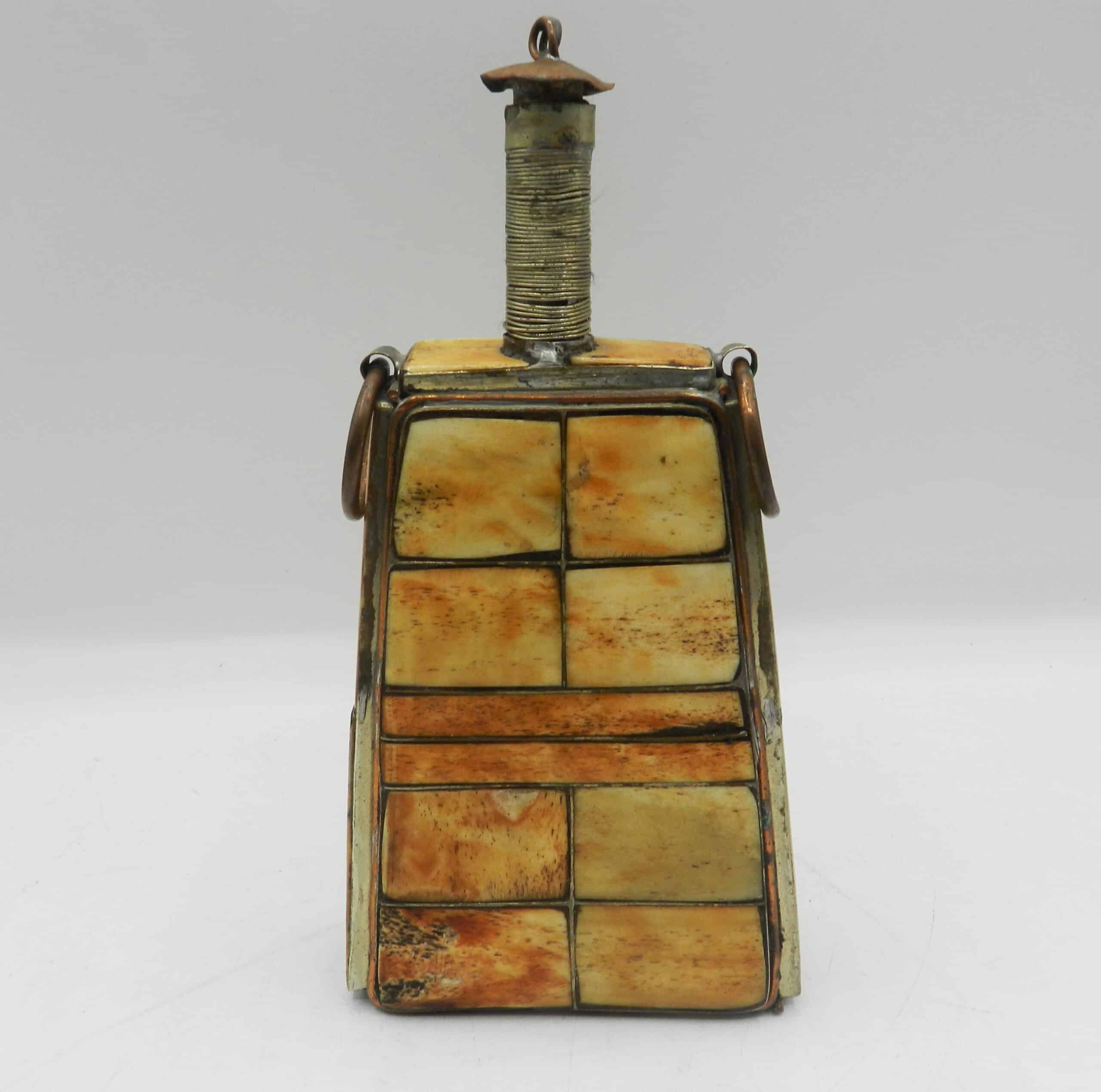 Antique Ottoman Gun Powder Flask Inlaid With Decorative Bone - Image 3