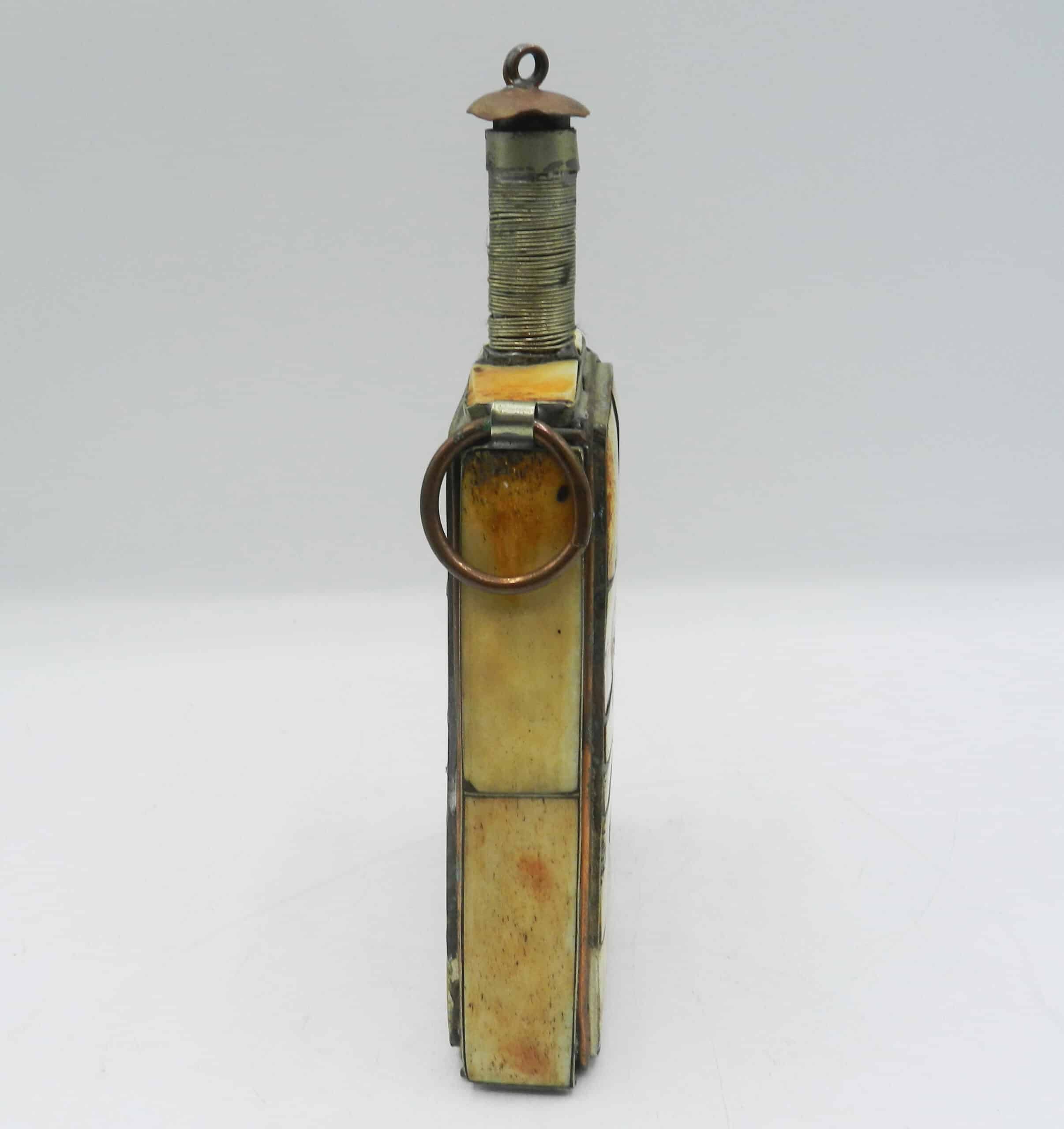 Antique Ottoman Gun Powder Flask Inlaid With Decorative Bone - Image 4