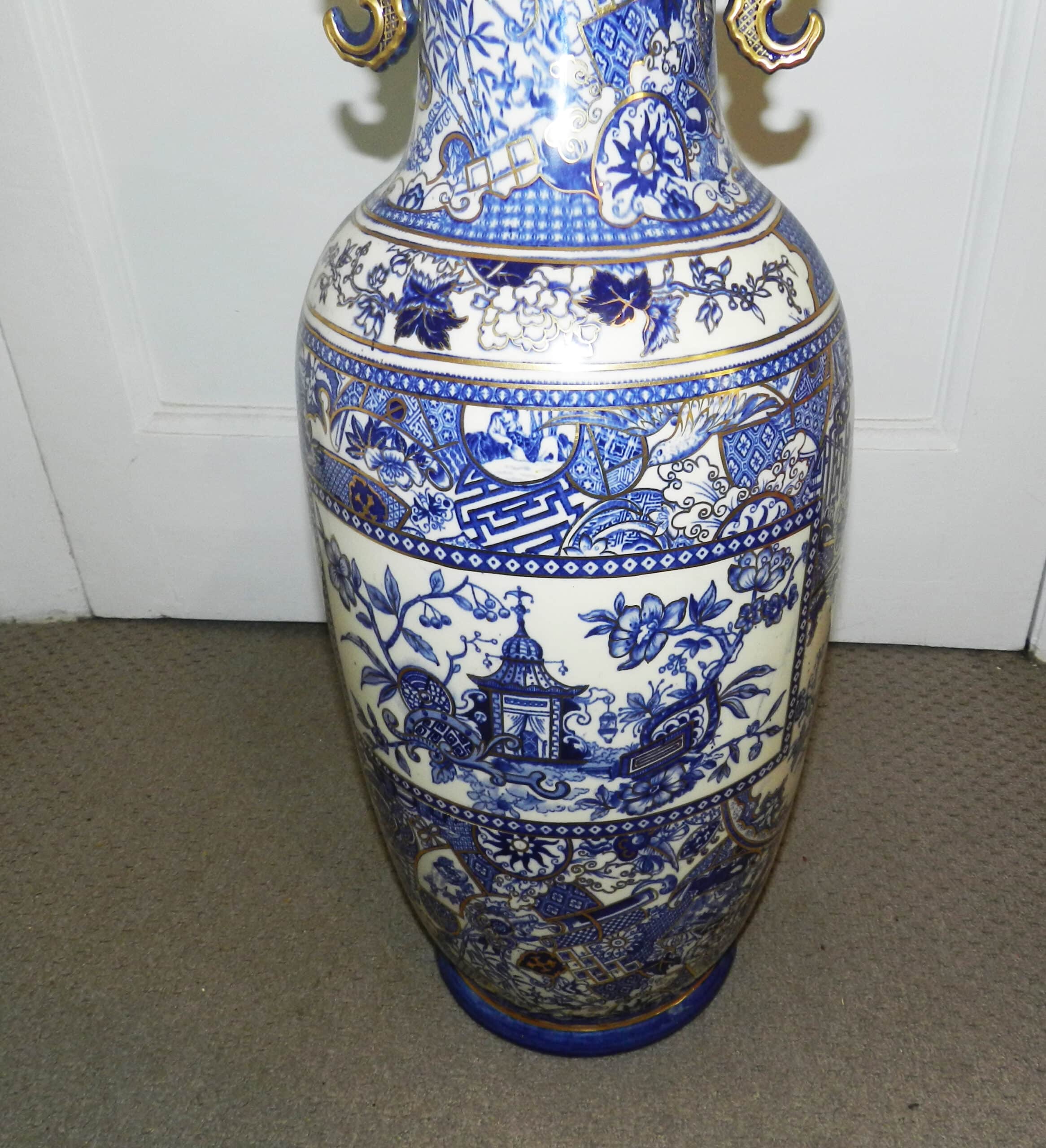 150 Years Old Very Rare Large Rorstrand Chinoiserie Sweden Baluster Vase - Image 3