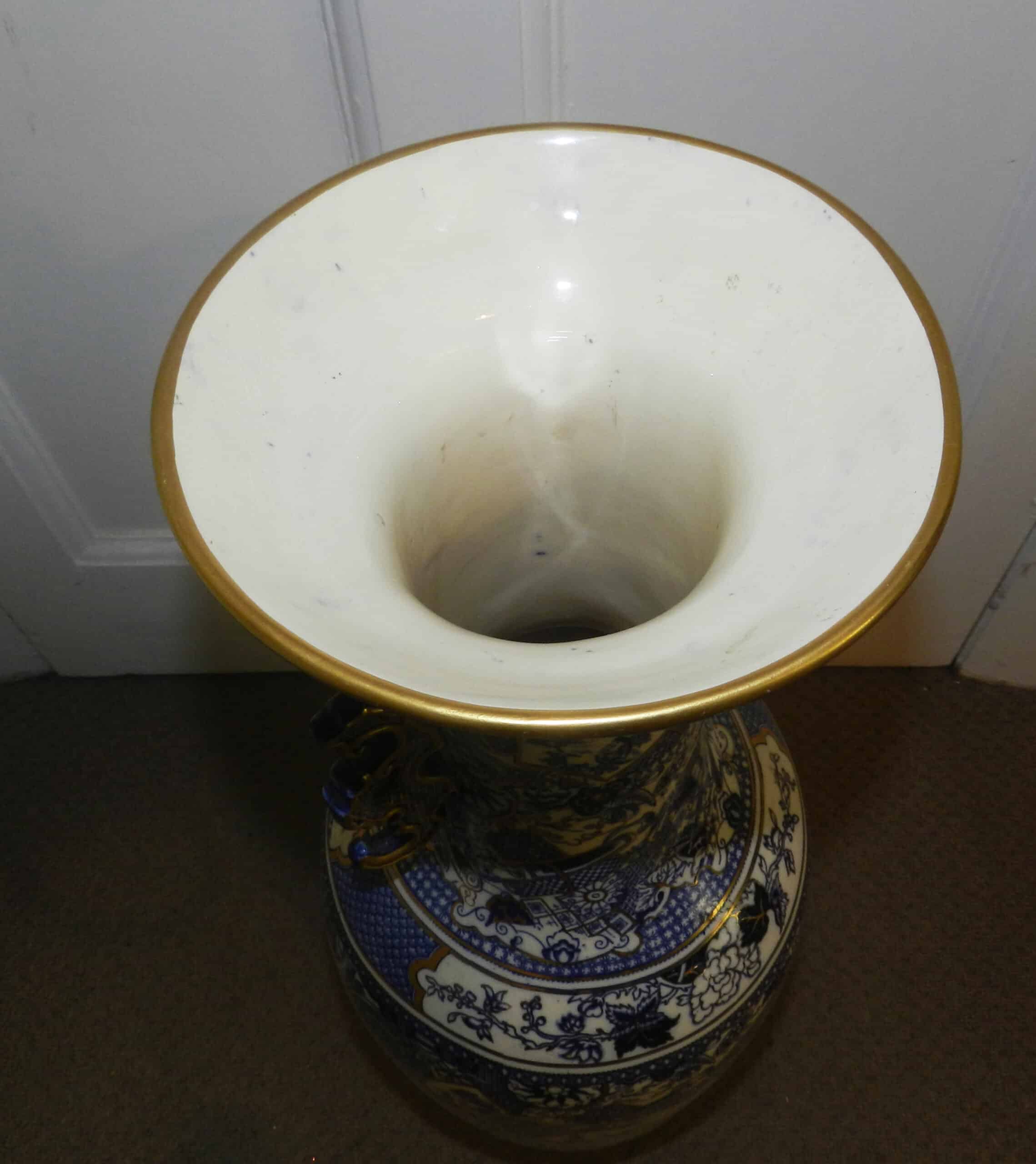 150 Years Old Very Rare Large Rorstrand Chinoiserie Sweden Baluster Vase - Image 7