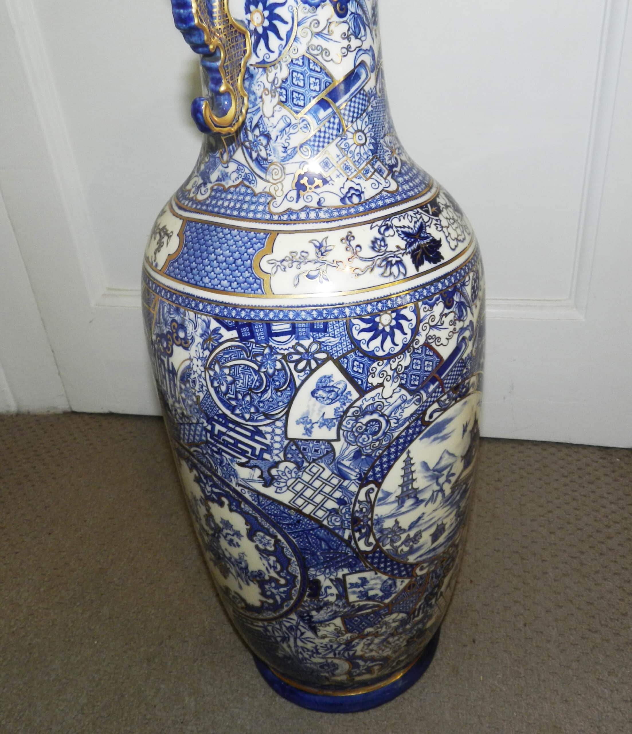 150 Years Old Very Rare Large Rorstrand Chinoiserie Sweden Baluster Vase - Image 5