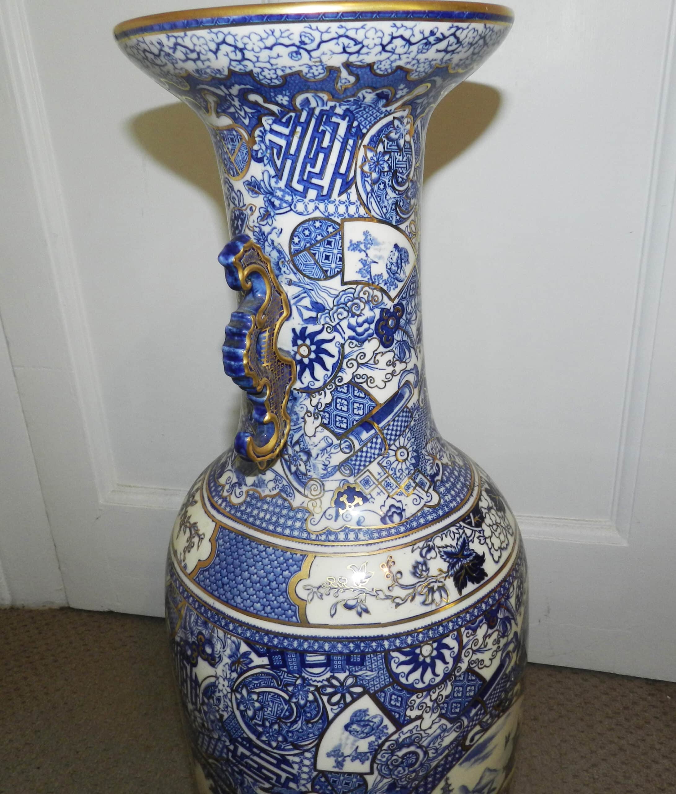 150 Years Old Very Rare Large Rorstrand Chinoiserie Sweden Baluster Vase - Image 4