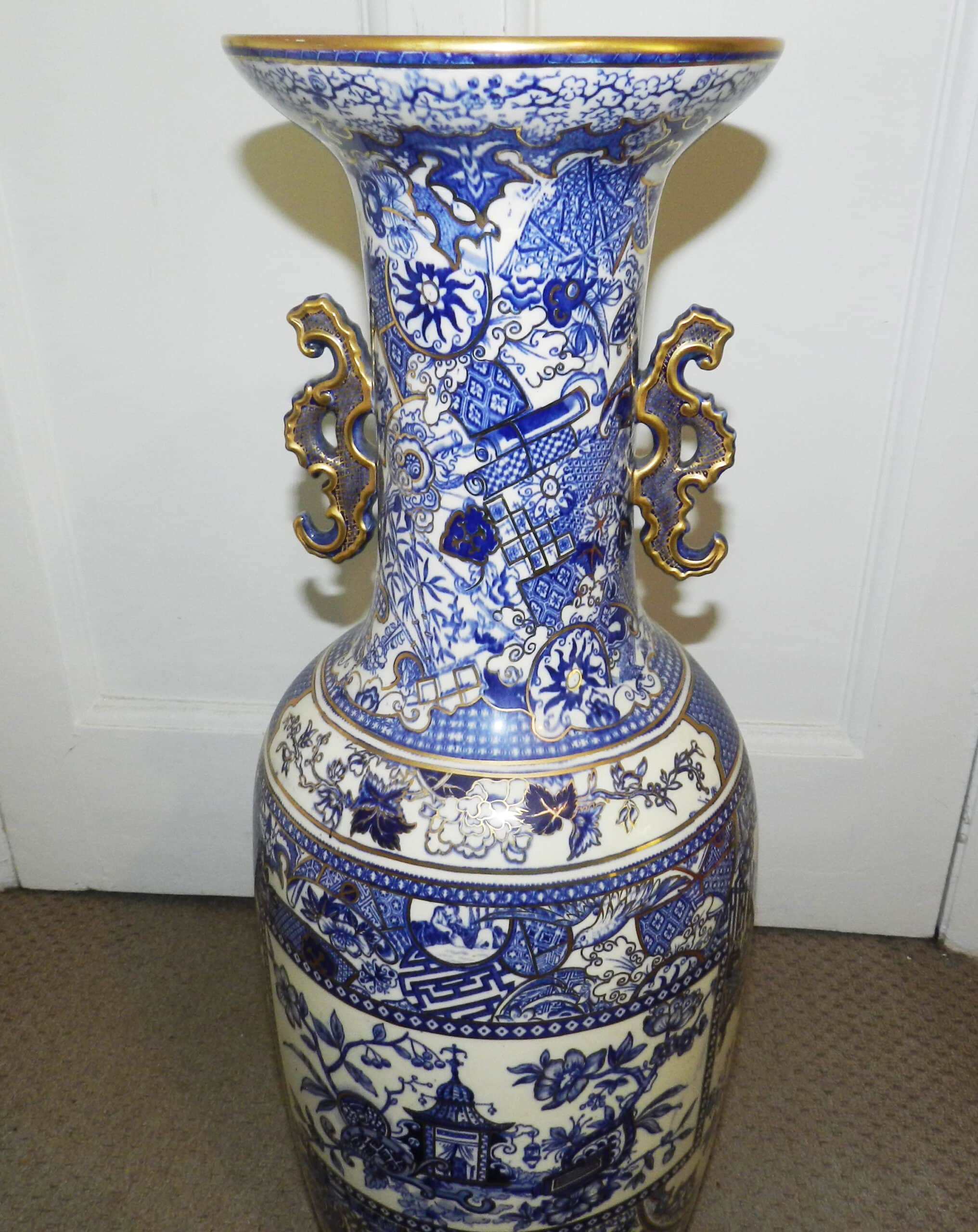 150 Years Old Very Rare Large Rorstrand Chinoiserie Sweden Baluster Vase - Image 2