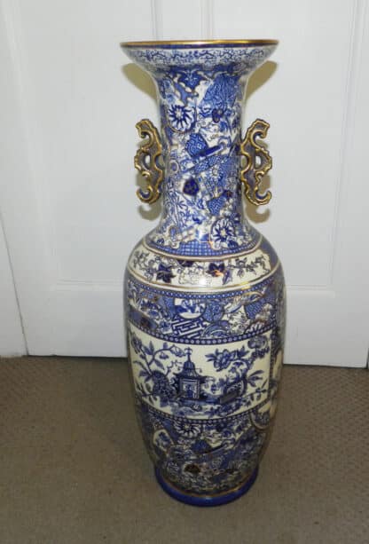 Rare Large Rorstrand Chinoiserie Sweden Baluster Vase